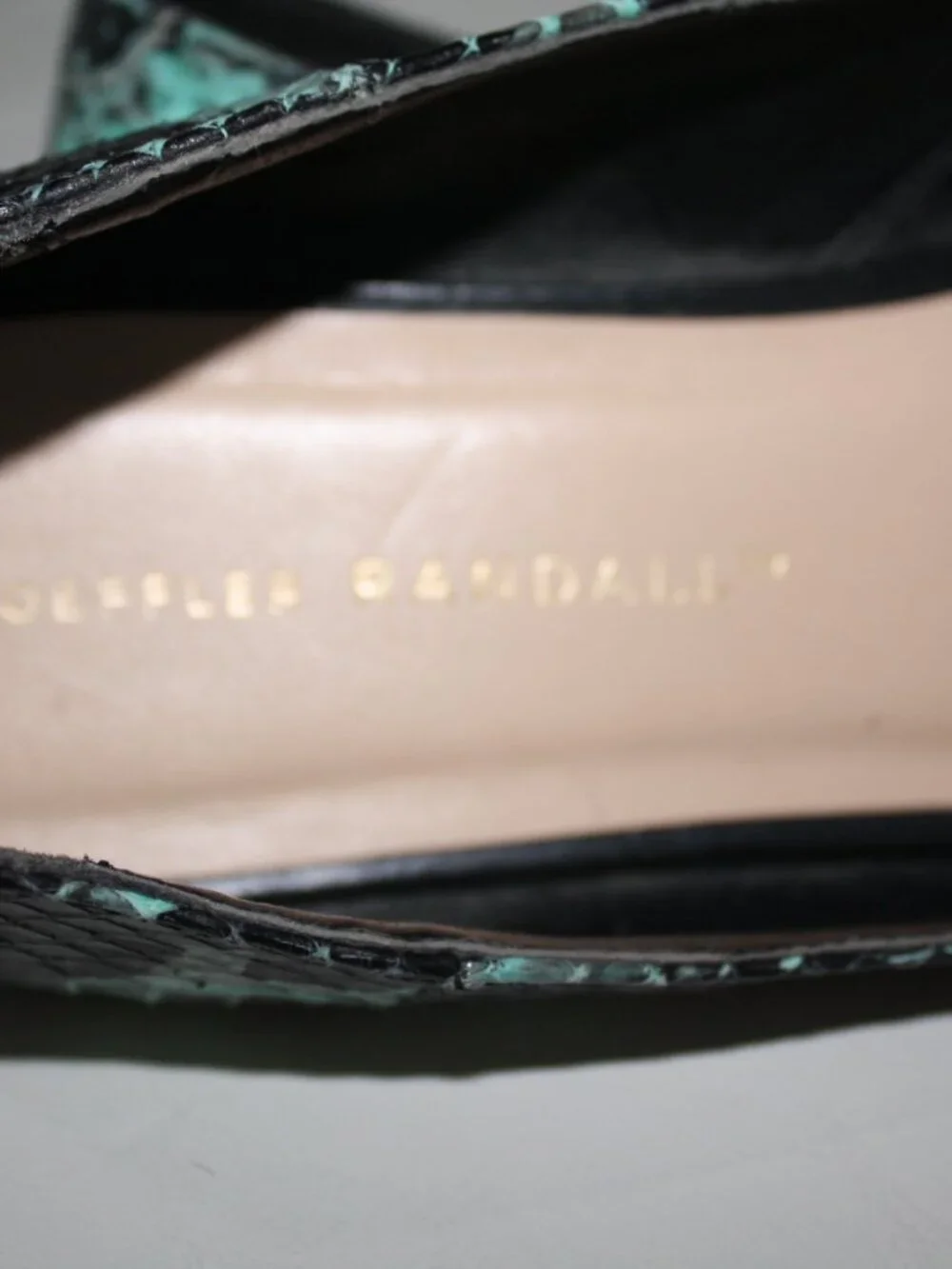 Loeffler Randall - Black & Teal Snakeskin Pointed Toe Flats - Sz 8 - Picture 6 of 12